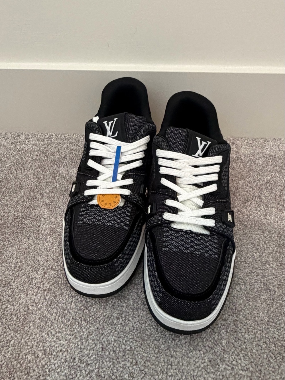 Louis Vuitton Black and White Men's Low-Top Sneakers